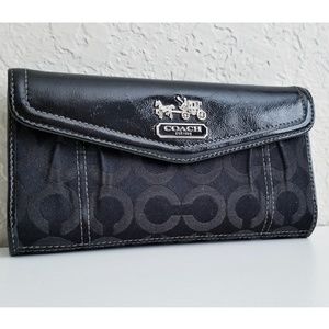COACH Black/Pink Wallet with Silver Hardware